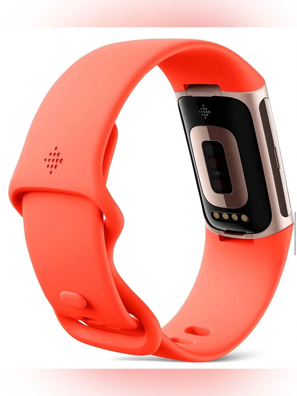 Fitbit Unisex Orange Charge 6 Silicone Fitness Tracker Watch 36mm